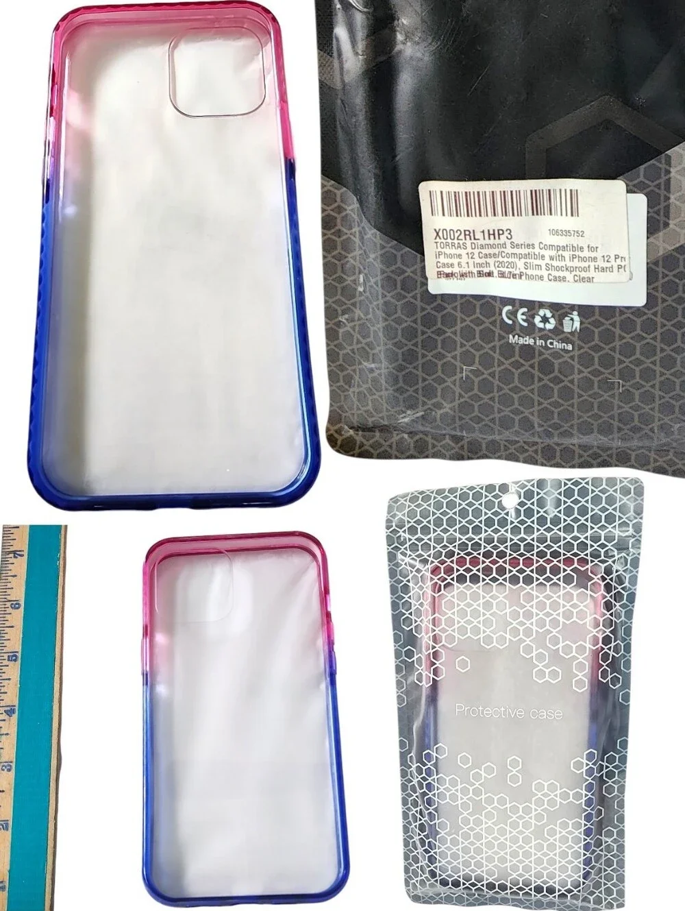 Torras Diamond Series Pink/blue Ombre Case For iPhone 12